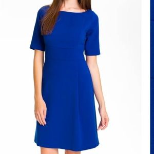 Eliza J Royal Blue Elbow Sleeve Crepe Dress